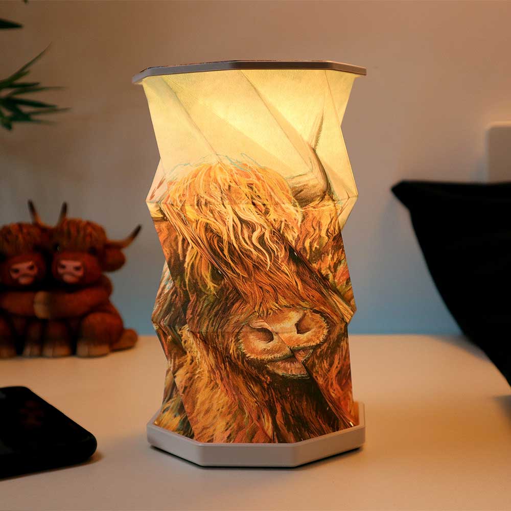 Highland Cow Foldable Lamp Rechargeable USB Powered - Shop LED Lighting At Gift Moments - 1