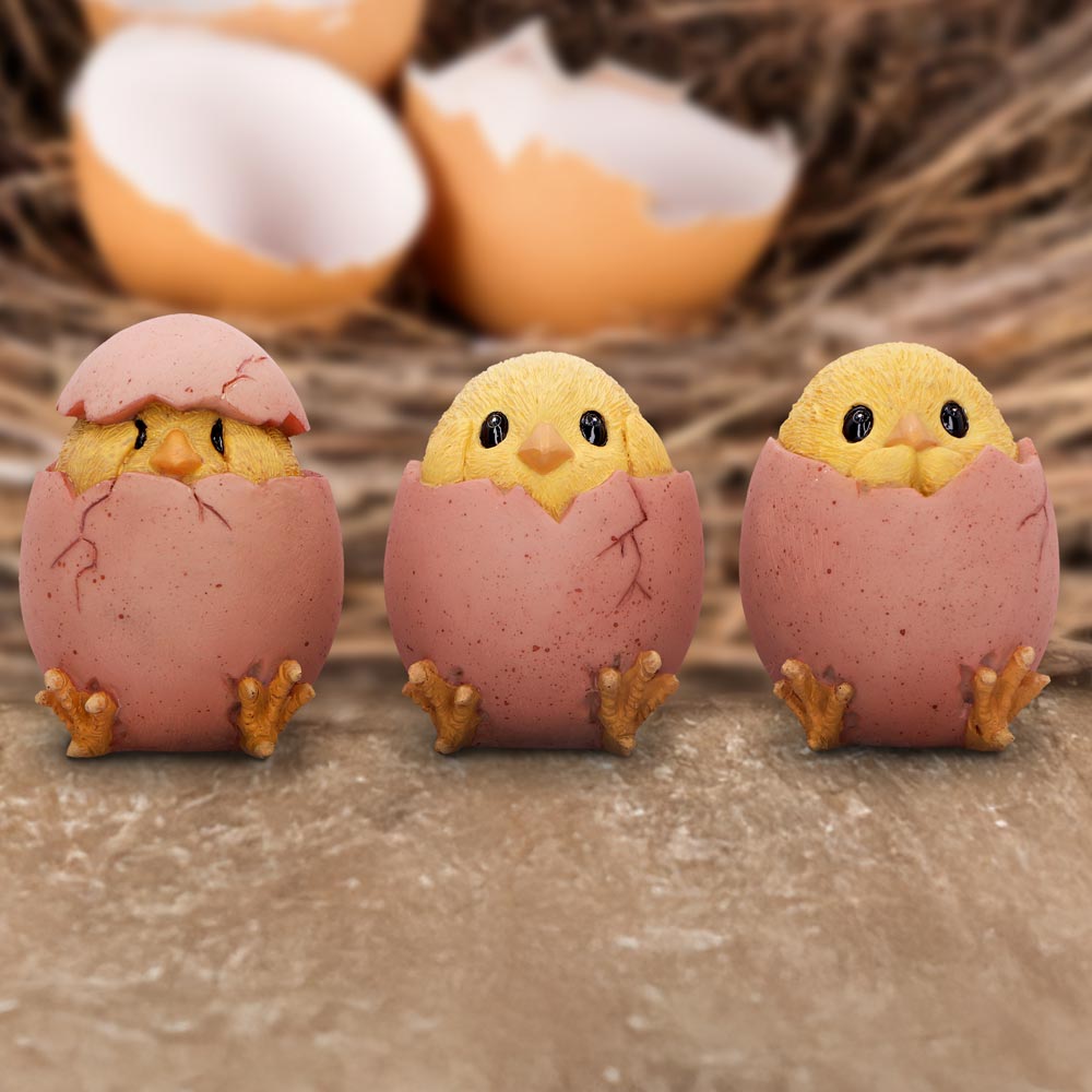 Three Wise Chicks Collectible Figurines 6.7cm - Shop Figurines Small (Under 15cm) At Gift Moments - 1