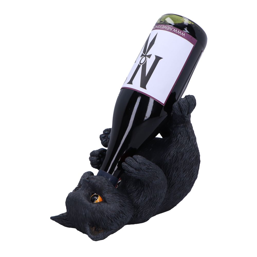Black Cat Guzzler Wine Bottle Holder 18cm