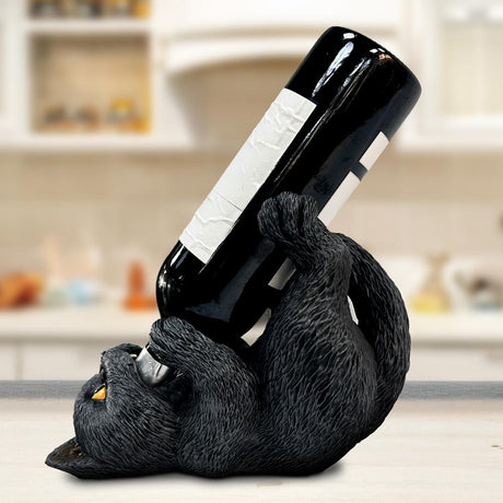 Black Cat Guzzler Wine Bottle Holder 18cm - Shop Guzzlers & Wine Bottle Holders At Gift Moments - 1