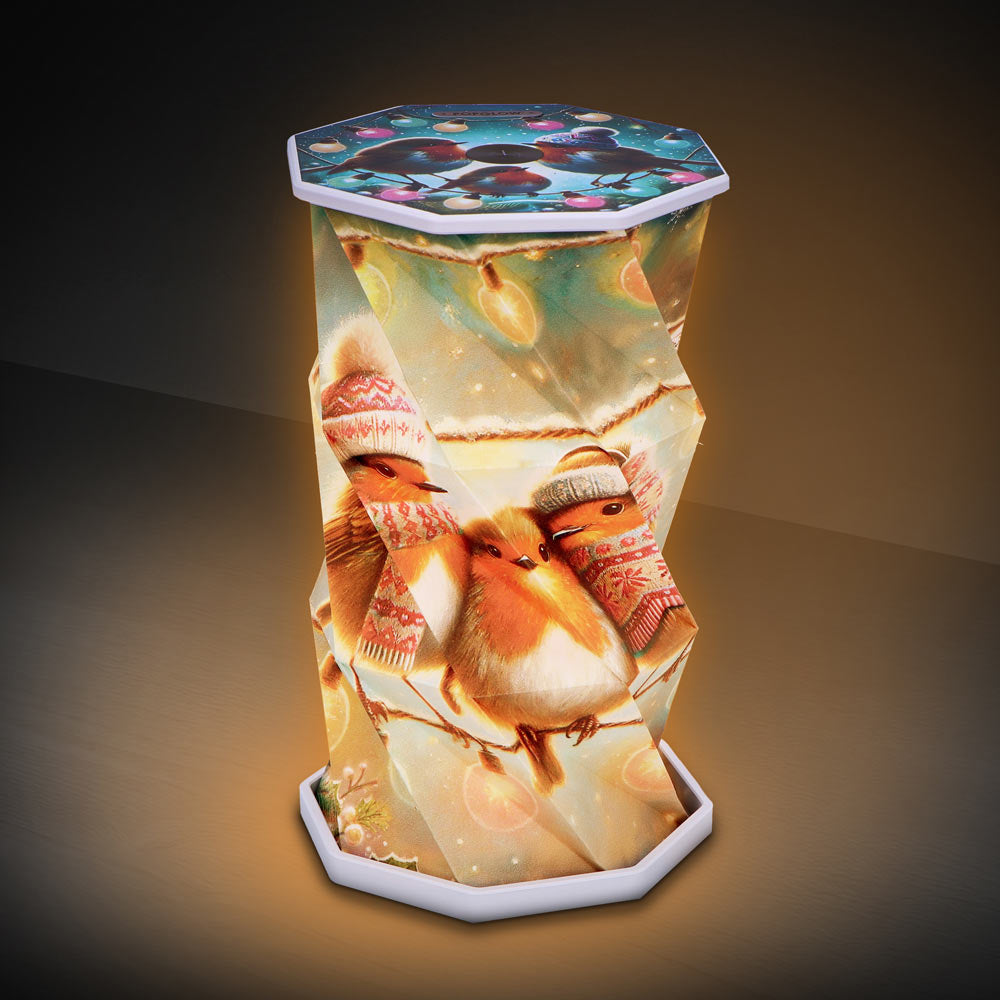 Winter Robins Foldable Lamp