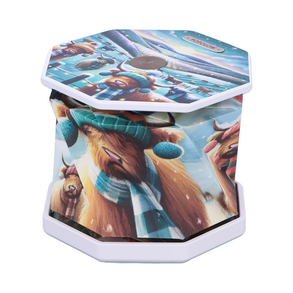 Winter Highland Cows Foldable LED Lamp 21cm - Shop LED Lighting At Gift Moments - 5