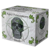 Aged Pentagram Skull Figurine