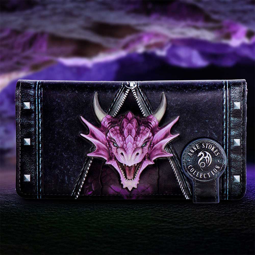 Unzipped Dragon Embossed Purse by Anne Stokes