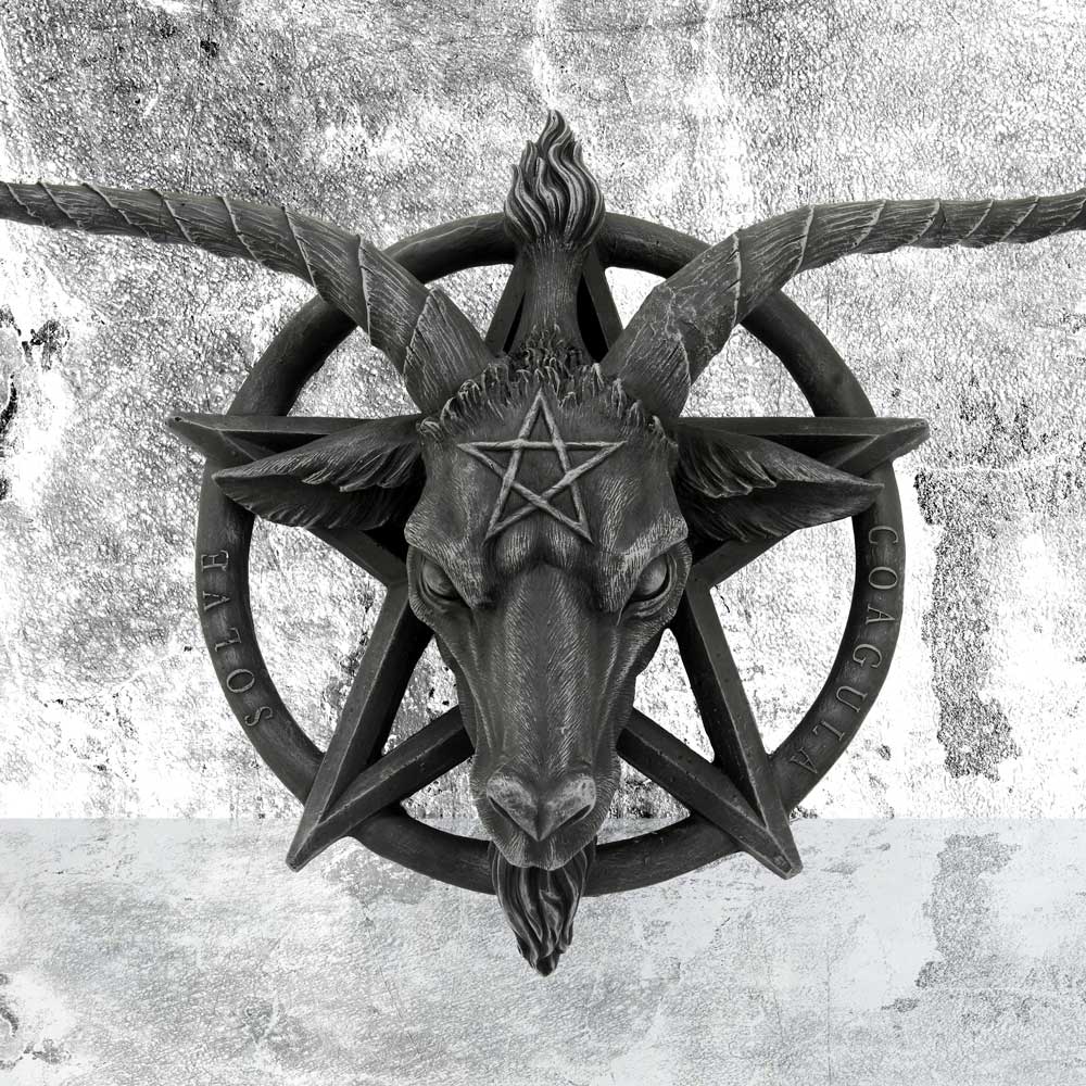 Baphomet Head Goat God Deity Pentagram Wall Plaque - Shop Wall Hanging Sculptures At Gift Moments - 1