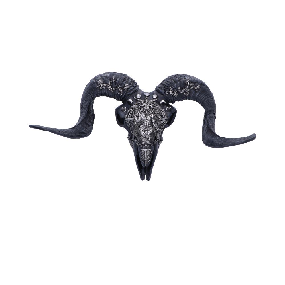 Baphomet’s Veneration Skull Wall Plaque 53cm: 2 Wall Hanging Sculptures By Gift Moments