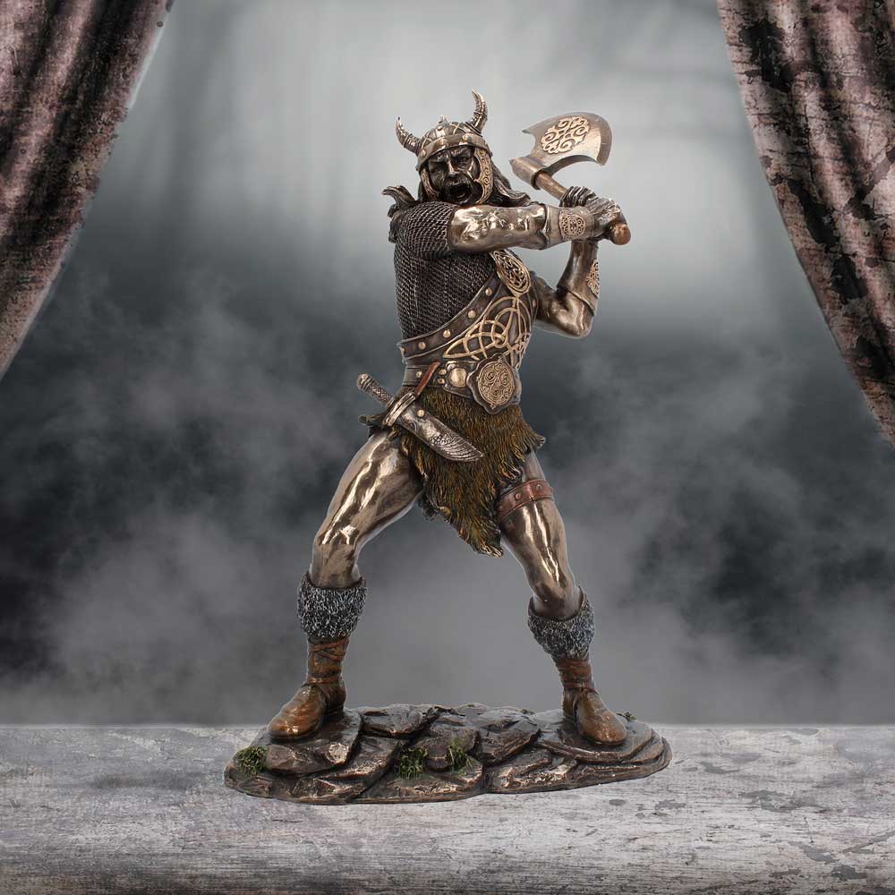 Berserker bronze Viking medium warrior figurine with axe: 1 - Figures & Collectables By Gift Moments