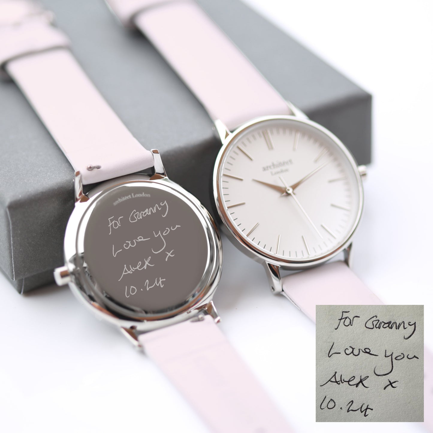 Bespoke Architect Blanc Watch Silver Light Pink Strap: 3 - Watches By Architect Watches