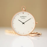 Modern Engravable Pocket Watch by Architect: 5 - Rose Gold - Watches By Architect Watches