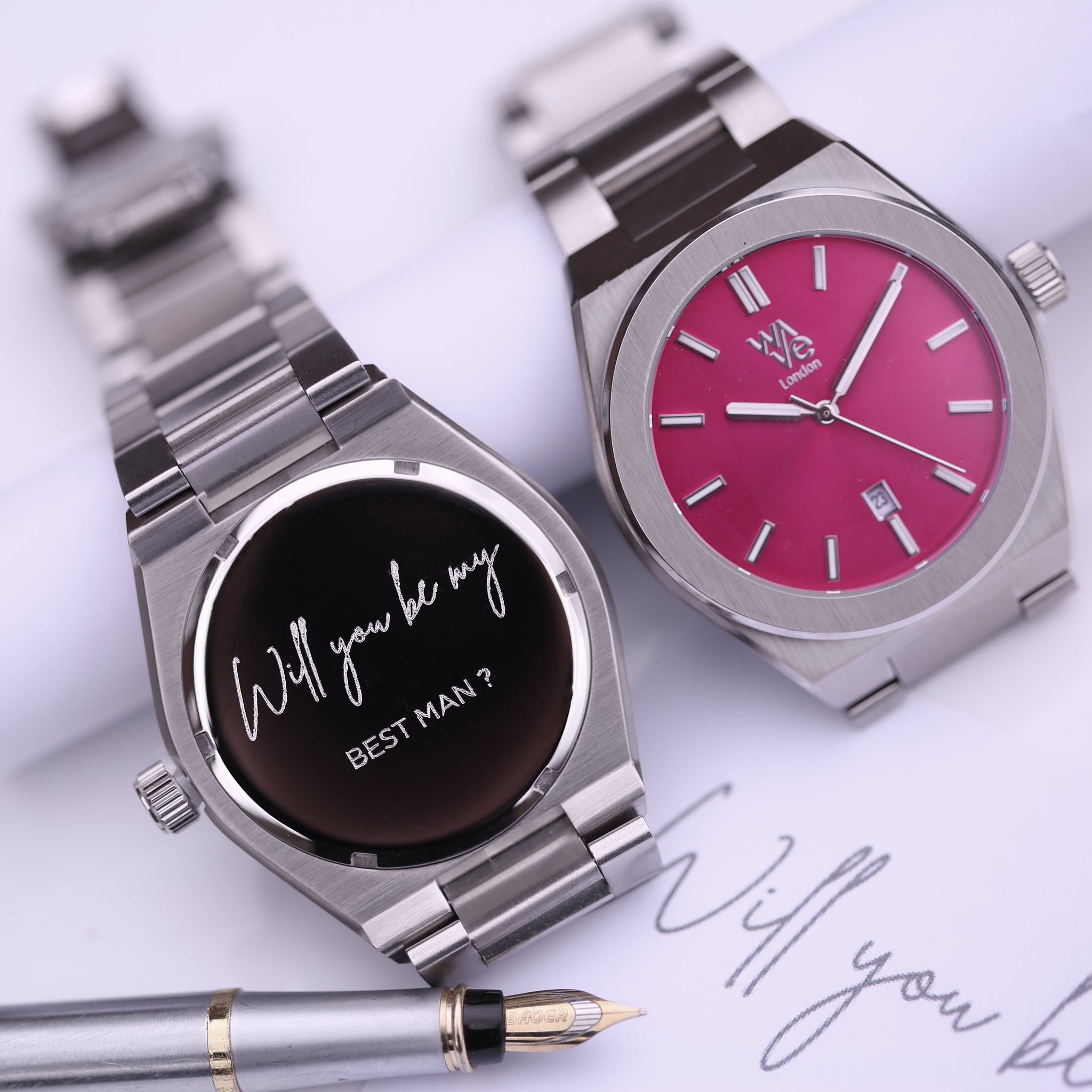 Bespoke Architect Wave Watch in Blush Ripple: 5 - Watches By Architect Watches