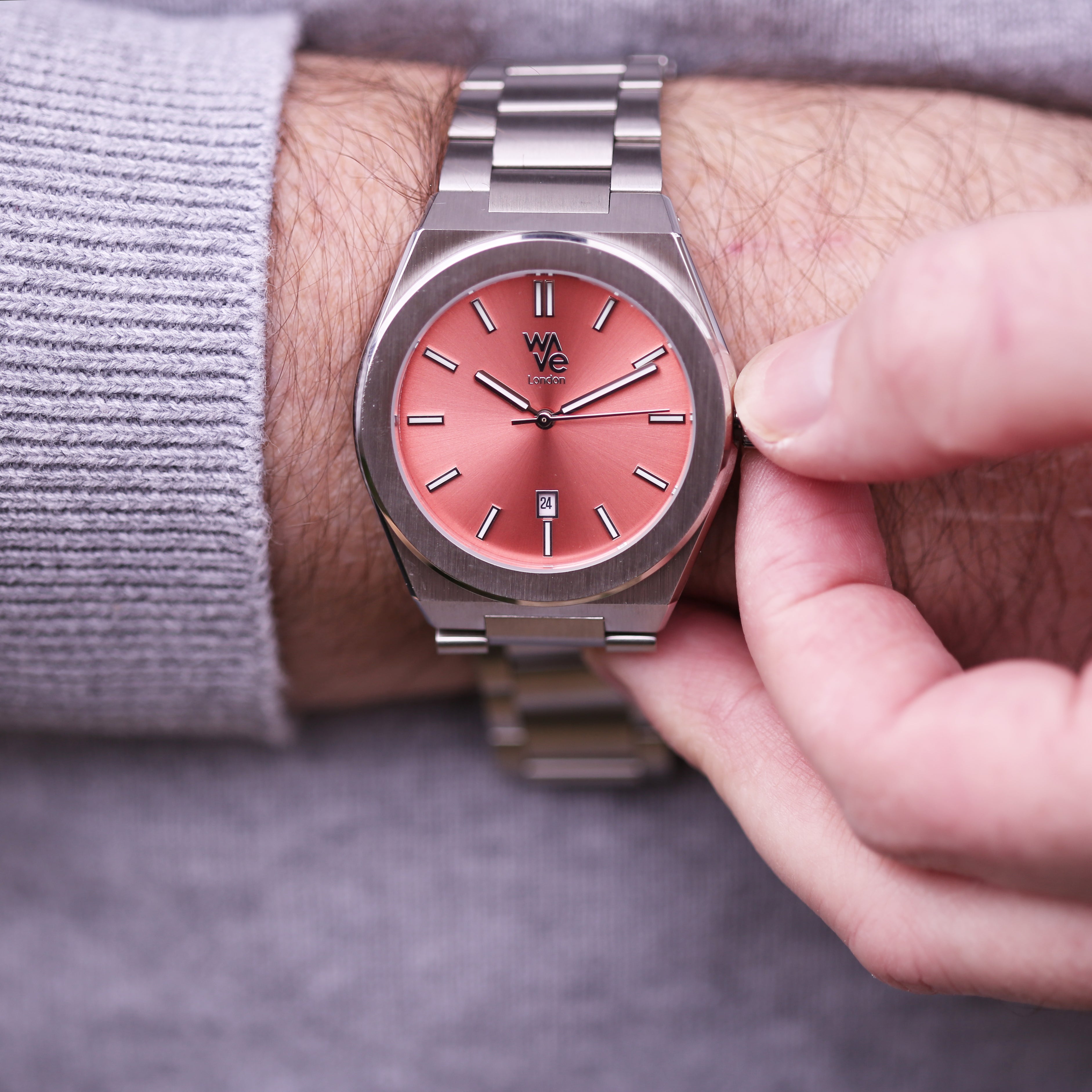 Bespoke Architect Wave Watch in Peach Breeze - Shop Watches At Gift Moments - 5