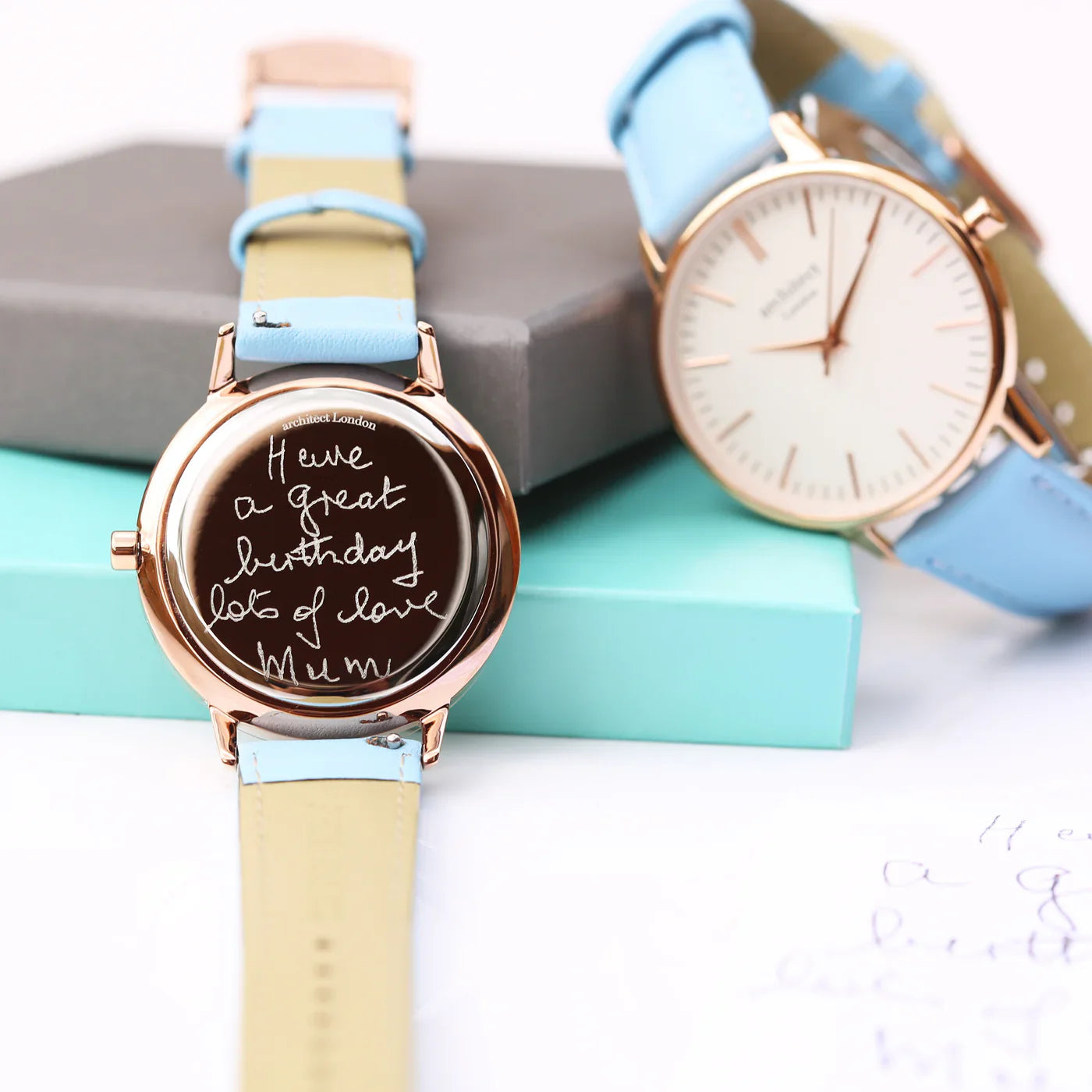 Bespoke Ladies Architēct Blanc Watch Light Blue - Shop Watches At Gift Moments - 4
