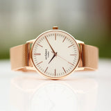Architēct Blanc Rose Gold Mesh Watch: 3 - Watches By Architect Watches