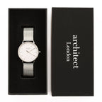 Bespoke Ladies Architect Blanc Watch Silver Mesh - Shop Watches At Gift Moments - 6