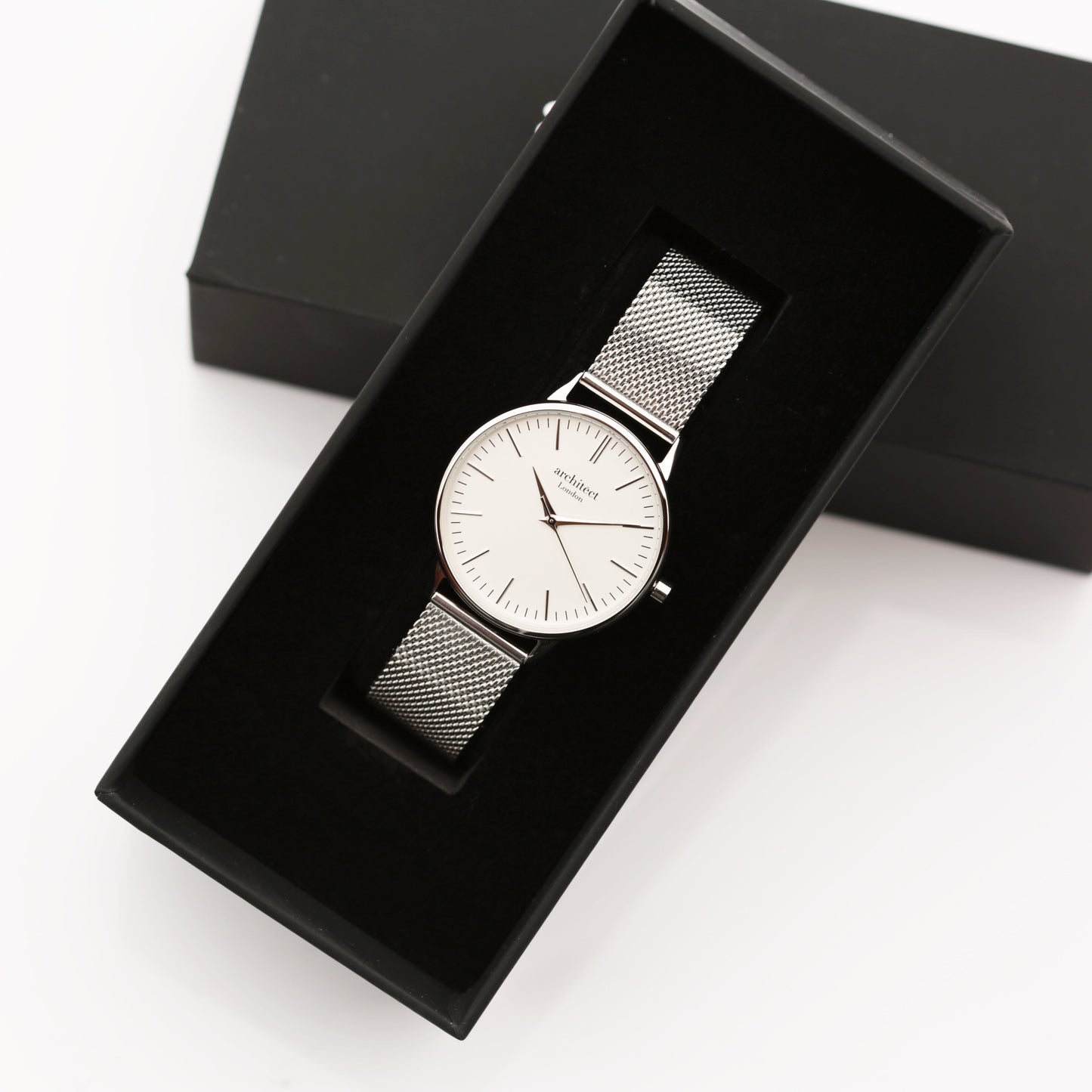 Bespoke Ladies Architect Blanc Watch Silver Mesh: 4 - Watches By Architect Watches