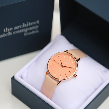 Bespoke Ladies Architēct Coral Watch Light Pink: 3 - Watches By Architect Watches