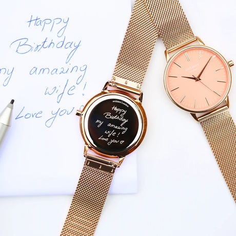 Bespoke Ladies Architēct Coral Watch Rose Gold Mesh: 1 - Watches By Architect Watches
