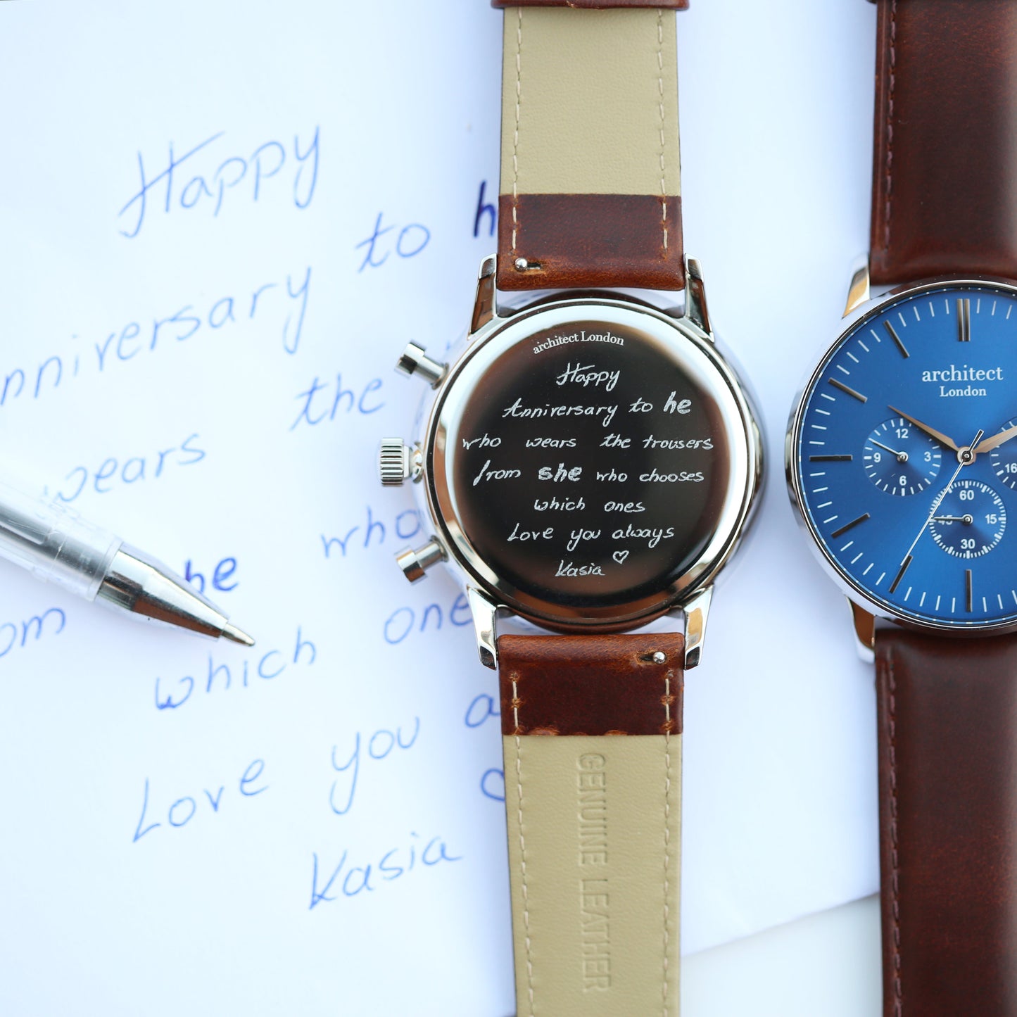 Bespoke Men’s Architect Blue Motivator Walnut Contactless Payment Watch: 1 - Watches By Architect Watches