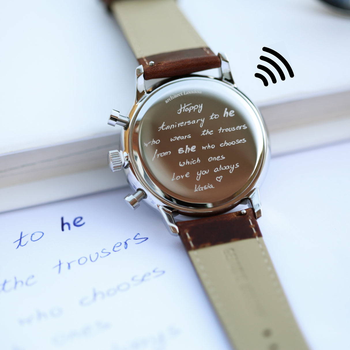 Bespoke Men’s Architect Blue Motivator Walnut Contactless Payment Watch: 6 - Watches By Architect Watches