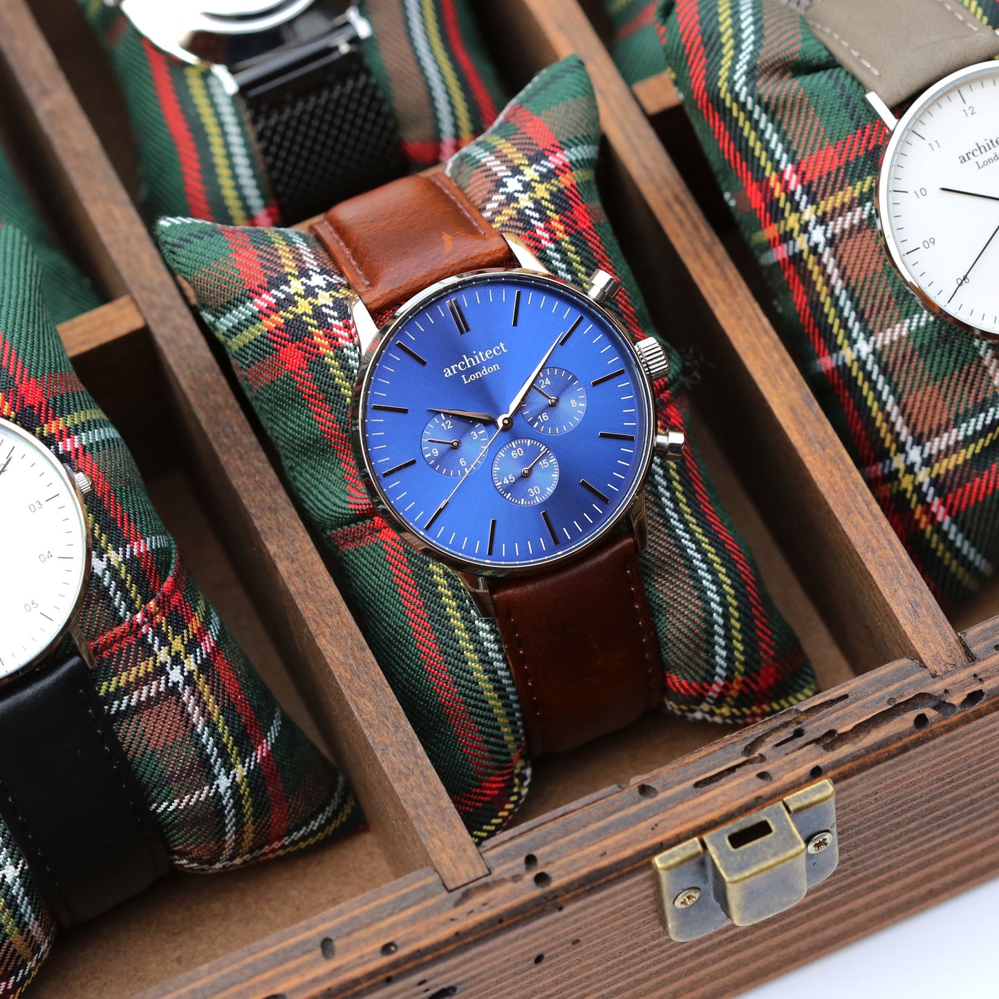 Bespoke Men’s Architect Blue Motivator Walnut Contactless Payment Watch: 13 - Watches By Architect Watches