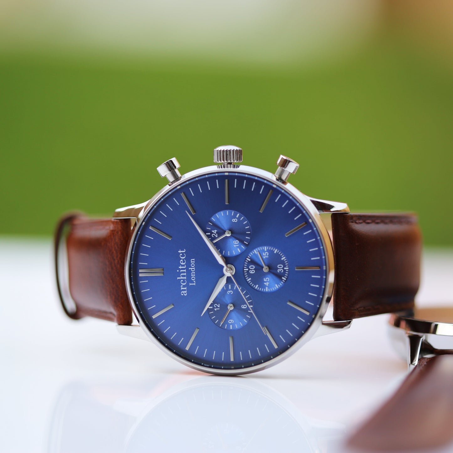 Bespoke Men’s Architect Blue Motivator Walnut Contactless Payment Watch: 10 - Watches By Architect Watches