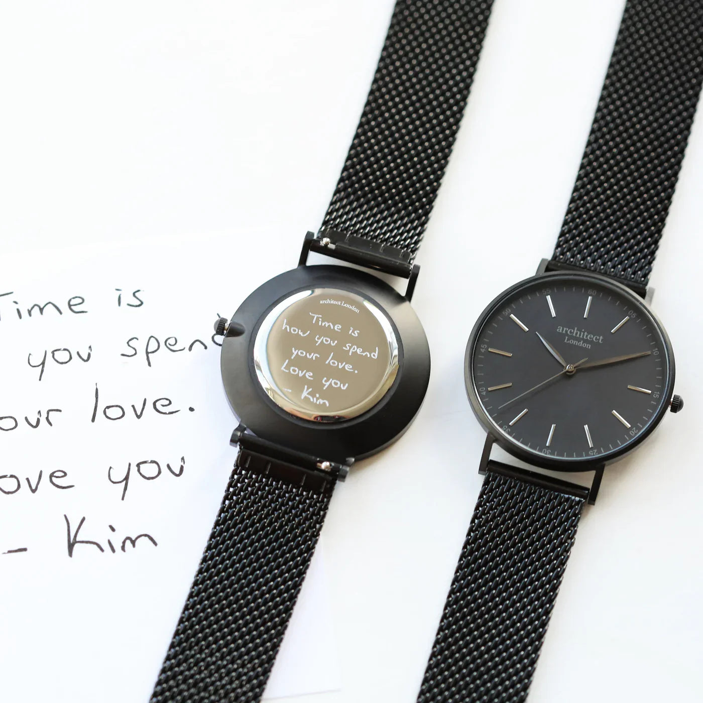 Bespoke Men’s Architect Minimalist Watch Pitch Black Mesh: 1 - Watches By Architect Watches