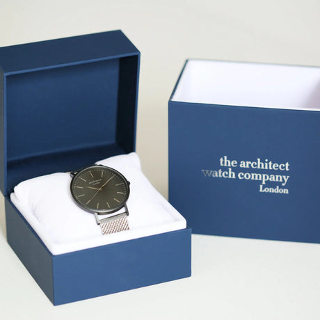 Bespoke Men’s Architect Minimalist Watch Silver Mesh: 3 - Watches By Architect Watches