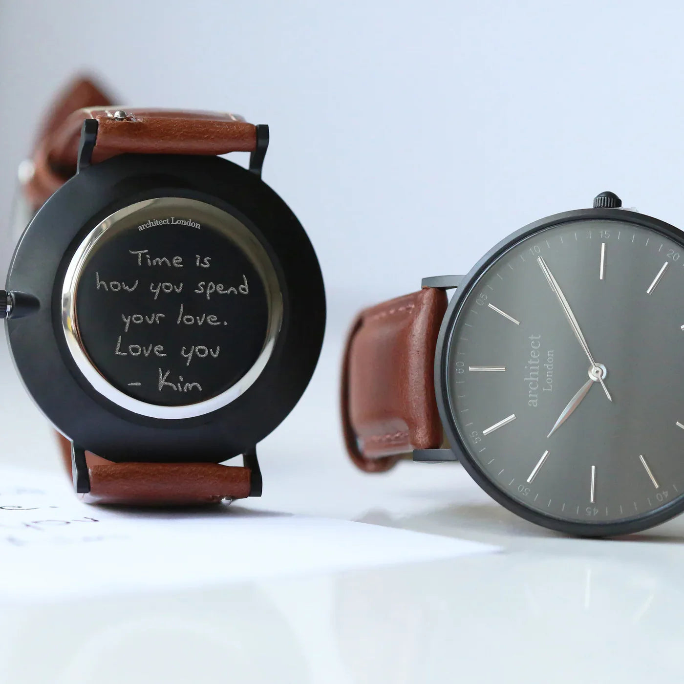 Bespoke Men’s Architect Minimalist Watch Walnut - Shop Watches At Gift Moments - 2