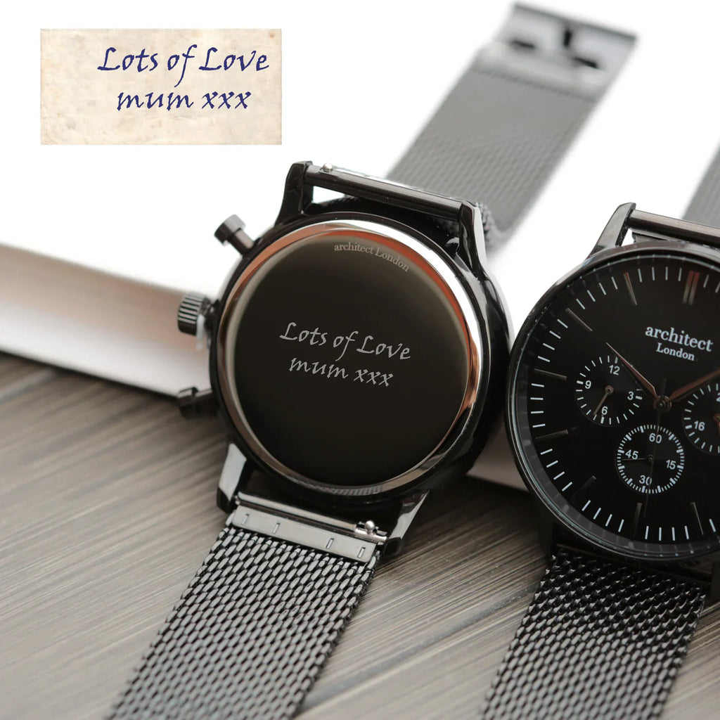 Bespoke Men’s Architect Motivator Black Mesh - Shop Watches At Gift Moments - 4