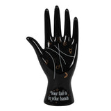 Black Ceramic Palmistry Hand Ornament: 2 - By Gift Moments