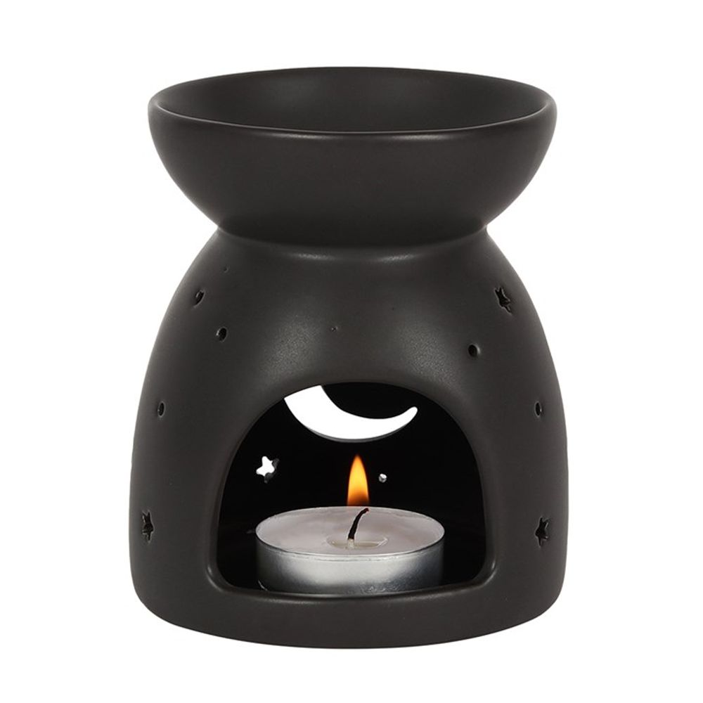 Black Mystical Moon Cut Out Oil Burner: 3 - Oil & Wax Burners By Gift Moments
