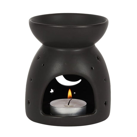 Black Mystical Moon Cut Out Oil Burner: 3 - Oil & Wax Burners By Gift Moments