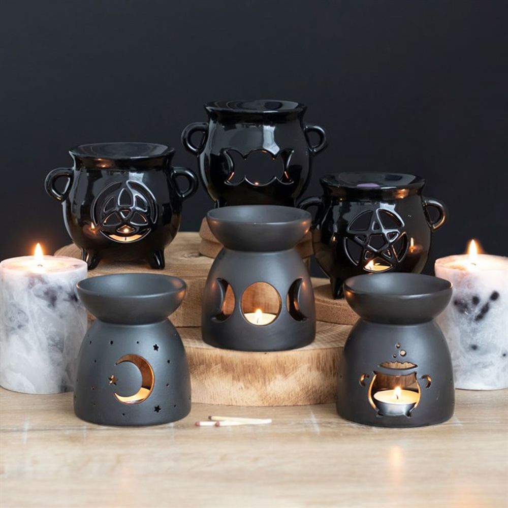 Black Mystical Moon Cut Out Oil Burner: 4 - Oil & Wax Burners By Gift Moments
