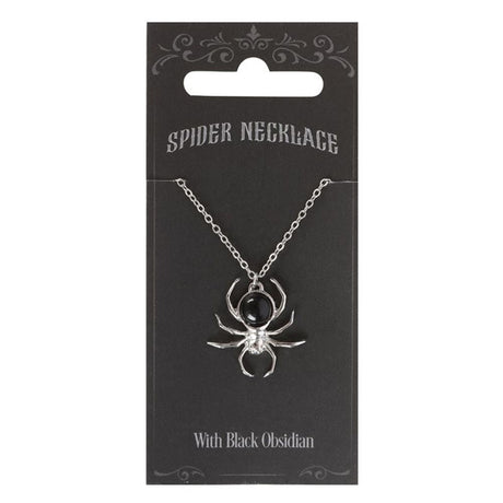 Black Obsidian Spider Pendant Necklace: 2 - Necklaces By Gift Moments