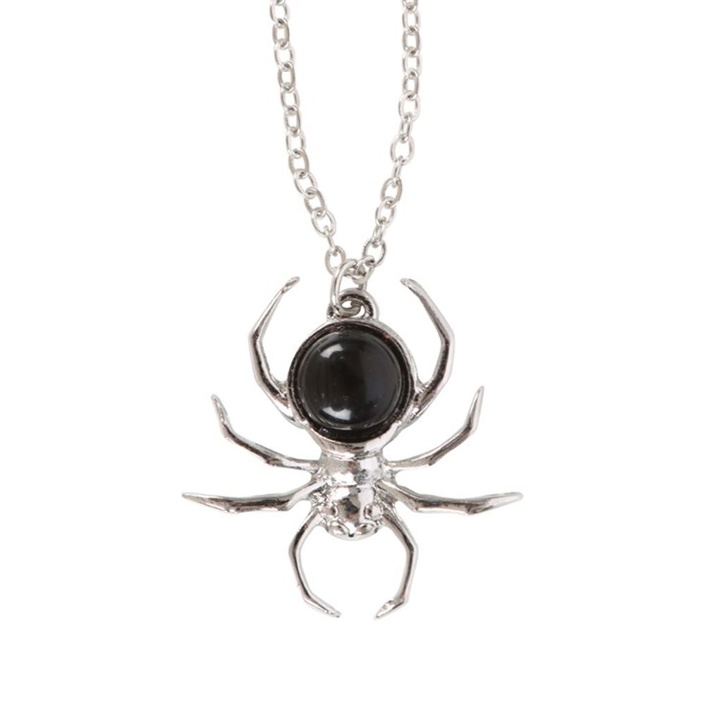 Black Obsidian Spider Pendant Necklace: 3 - Necklaces By Gift Moments