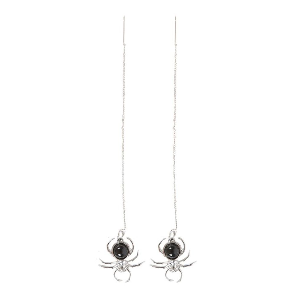 Black Obsidian Spider Threader Earrings: 3 - Jewellery By Gift Moments