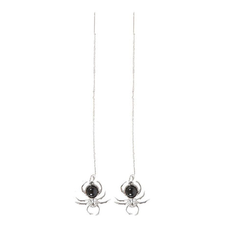 Black Obsidian Spider Threader Earrings: 3 - Jewellery By Gift Moments