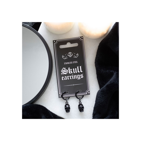 Black Stainless Steel Skull Earrings: 4 - By Gift Moments