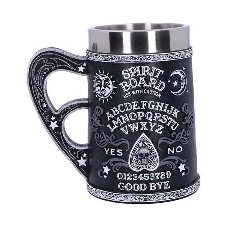 Black and White Spirit Board Tankard Mug: 4 - Tankards By NN Designs