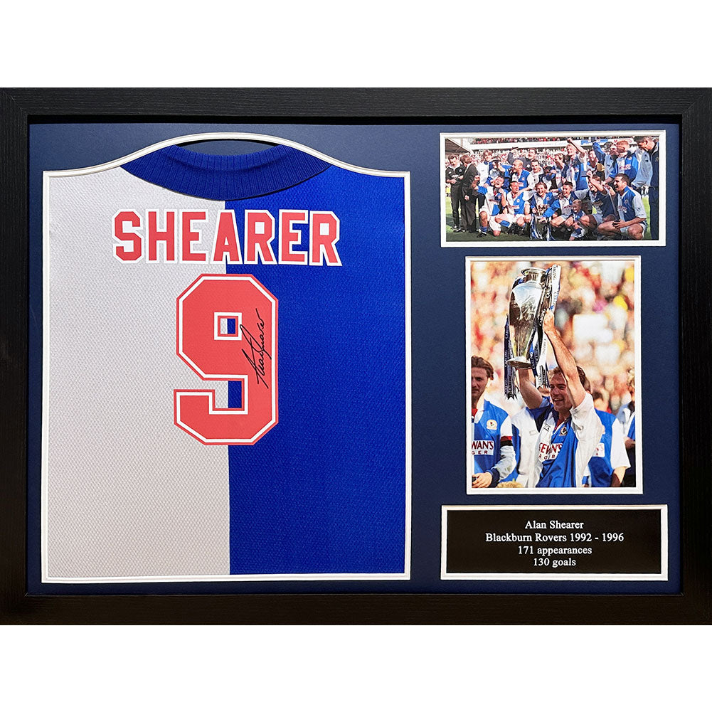 Blackburn Rovers FC Shearer Signed Shirt (Framed): 1 - Signed Memorabilia By Blackburn Rovers