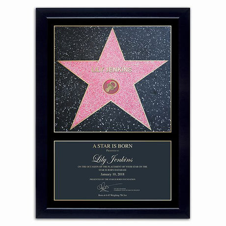 Personalised Framed Star is Born Print - Pink