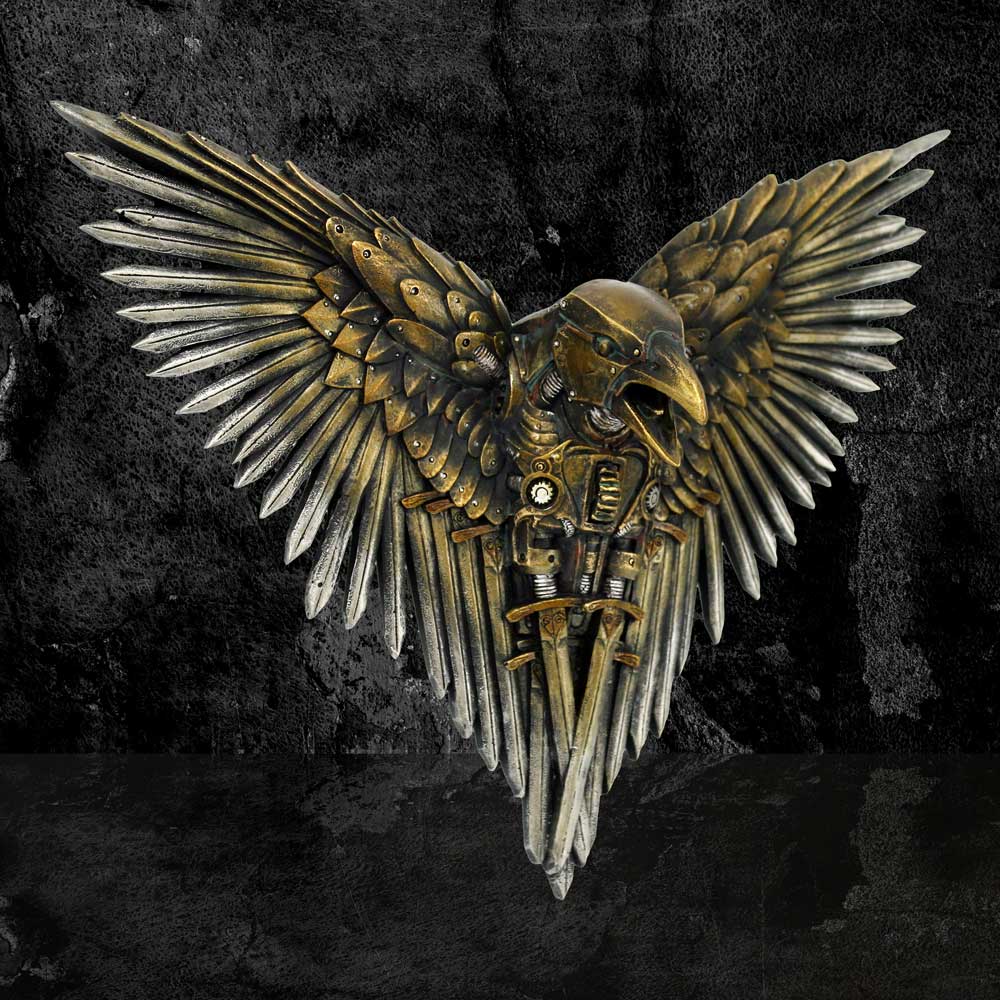 Blade Raven Plaque Steampunk Sword Crow Wall Hanging - Shop Wall Hanging Sculptures At Gift Moments - 1