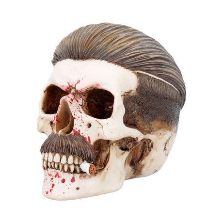 Blood Spattered Criminal Henchman Skull Smoking Figurine: 2 - Figurines Medium (15-29cm) By NN Designs