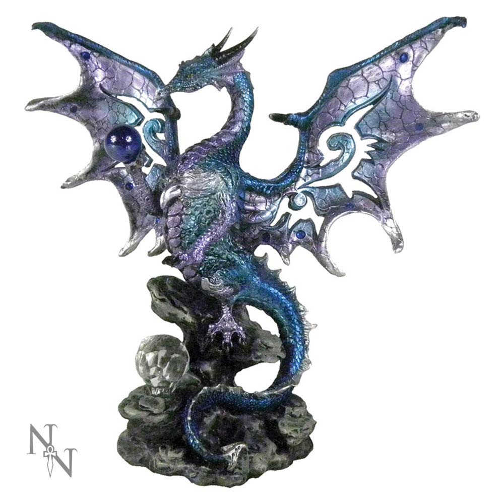 Blue Dragon Protector Metallic Dragon Ornament: 2 - Figurines Medium (15-29cm) By Gift Moments