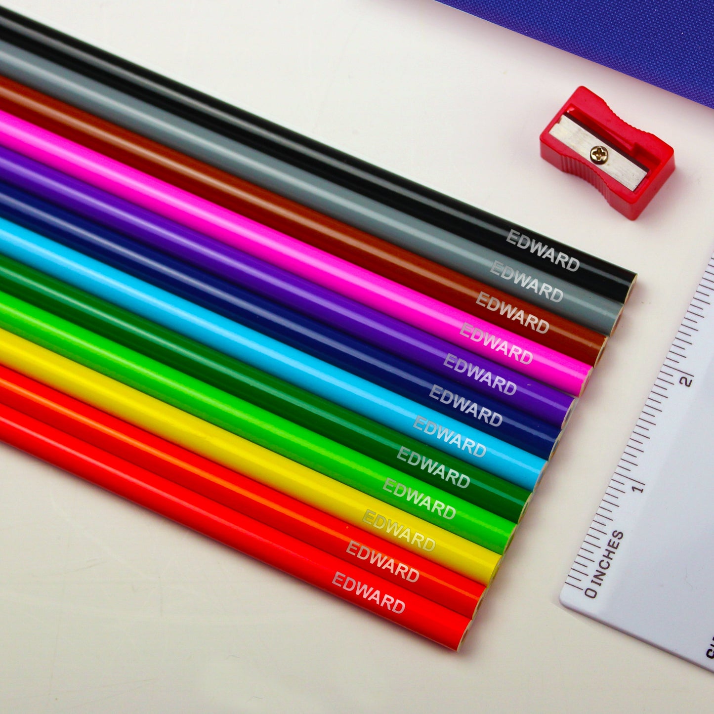 Blue Pencil Case with Personalised Pencils & Crayons: 3 - Pencil Cases & Sets By Gift Moments