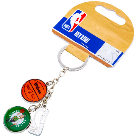 Boston Celtics Charm Keyring with Basketball: 3 - Keyrings By American Sports