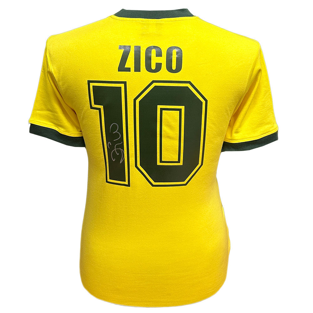 Brasil 1982 Zico Signed Shirt: 1 - Signed Memorabilia By Brazil