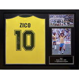Brasil 1982 Zico Signed Shirt (Framed): 1 - Signed Memorabilia By Brazil