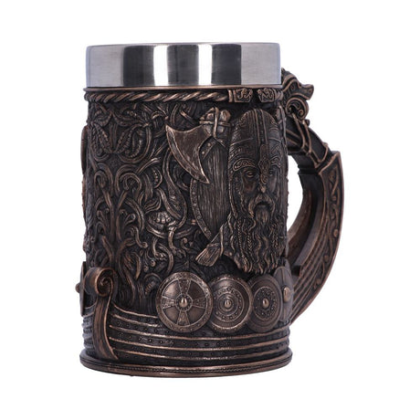 Bronze Drakkar Dragon Boat Viking Tankard: 4 - Tankards By NN Designs