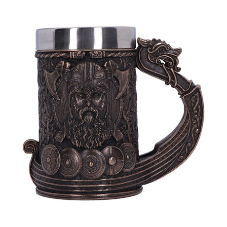 Bronze Drakkar Dragon Boat Viking Tankard: 2 - Tankards By NN Designs